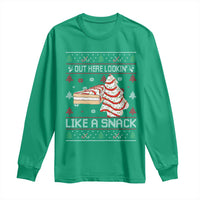 Debbies Christmas Tree Cake Long Sleeve Shirt Out Here Lookin Like A Snack - Wonder Print Shop