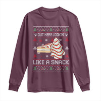 Debbies Christmas Tree Cake Long Sleeve Shirt Out Here Lookin Like A Snack - Wonder Print Shop
