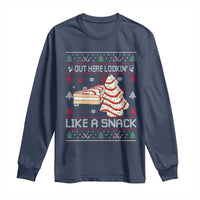 Debbies Christmas Tree Cake Long Sleeve Shirt Out Here Lookin Like A Snack - Wonder Print Shop