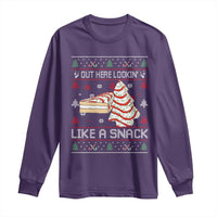 Debbies Christmas Tree Cake Long Sleeve Shirt Out Here Lookin Like A Snack - Wonder Print Shop