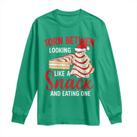 Torn Between Looking Like A Snack Or Eating One Christmas Long Sleeve Shirt Debbies Tree Cake - Wonder Print Shop