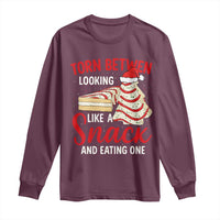Torn Between Looking Like A Snack Or Eating One Christmas Long Sleeve Shirt Debbies Tree Cake - Wonder Print Shop