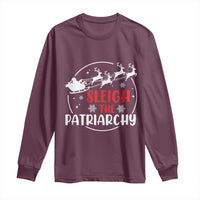 Sleigh The Patriarchy Long Sleeve Shirt Feminist Christmas Womens Rights - Wonder Print Shop