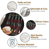 Merry Christmas Ya Filthy Animal Throw Blanket Funny Fantasy Movie Meme LOL Ugly Xmas - Wonder Print Shop
