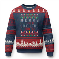 Merry Xmas Ya Filthy Animal Ugly Christmas Sweater Funny Fantasy Movie Meme LOL Ugly Xmas - Wonder Print Shop