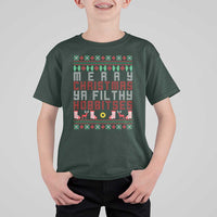 Merry Christmas Ya Filthy Animal T Shirt For Kid Funny Fantasy Movie Meme LOL Ugly Xmas - Wonder Print Shop