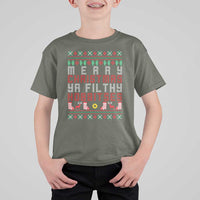 Merry Christmas Ya Filthy Animal T Shirt For Kid Funny Fantasy Movie Meme LOL Ugly Xmas - Wonder Print Shop