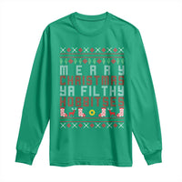 Merry Christmas Ya Filthy Animal Long Sleeve Shirt Funny Fantasy Movie Meme LOL Ugly Xmas - Wonder Print Shop