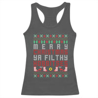Merry Christmas Ya Filthy Animal Racerback Tank Top Funny Fantasy Movie Meme LOL Ugly Xmas - Wonder Print Shop