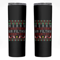 Merry Christmas Ya Filthy Animal Skinny Tumbler Funny Fantasy Movie Meme LOL Ugly Xmas - Wonder Print Shop