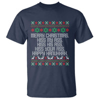 Merry Christmas Kiss My Ass Happy Hanukkah T Shirt - Wonder Print Shop