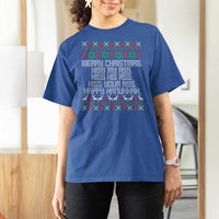 Merry Christmas Kiss My Ass Happy Hanukkah T Shirt For Women - Wonder Print Shop
