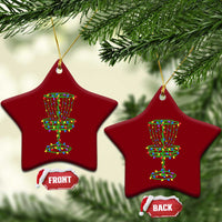 Christmas Disc Golf Basket Ceramic Ornament Frisbee Golfer Xmas Gift - Wonder Print Shop