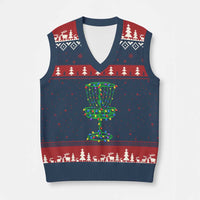 Xmas Disc Golf Basket V-Neck Knit Sweater Vest Frisbee Golfer Xmas Gift - Wonder Print Shop