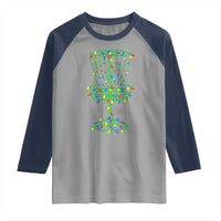 Christmas Disc Golf Basket Raglan Shirt Frisbee Golfer Xmas Gift - Wonder Print Shop