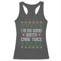 I'm So Good Santa Came Twice Racerback Tank Top Funny Ugly Matching Couple Christmas Outfit Pajama - Wonder Print Shop