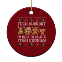 Funny Christmas Tech Support Ceramic Ornament Computer Programmer Gift Here To Delete Cookies Ugly Xmas - Wonder Print Shop