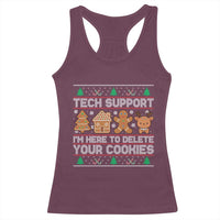 Funny Christmas Tech Support Racerback Tank Top Computer Programmer Gift Here To Delete Cookies Ugly Xmas - Wonder Print Shop