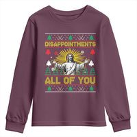 Funny Jesus Christmas Youth Sweatshirt Disappointments All of You Jesus Ugly Xmas - Wonder Print Shop