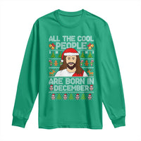Funny Jesus Christmas December Birthday Long Sleeve Shirt Ugly Xmas - Wonder Print Shop