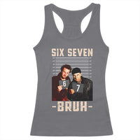 Funny 6 7 Meme Racerback Tank Top Retro Home Christmas Movie Alone - Wonder Print Shop