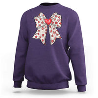 Coquette Valentine's Day Sweatshirt Heart Bow