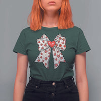 Coquette Valentine's Day T Shirt For Women Heart Bow