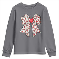 Coquette Valentine's Day Youth Sweatshirt Heart Bow