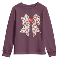 Coquette Valentine's Day Youth Sweatshirt Heart Bow