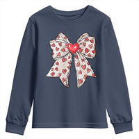 Coquette Valentine's Day Youth Sweatshirt Heart Bow