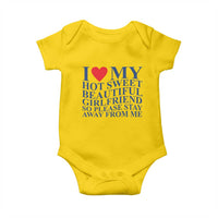 I Love My Hot Girlfriend Baby Onesie Funny Gift for Him Boyfriend Valentine
