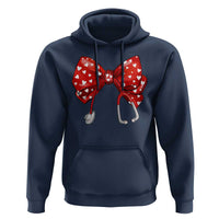 Nurse Coquette Valentine Heart Hoodie Gift For Healthcare Professionals Bow