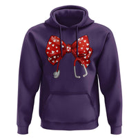Nurse Coquette Valentine Heart Hoodie Gift For Healthcare Professionals Bow