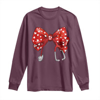 Nurse Coquette Valentine Heart Long Sleeve Shirt Gift For Healthcare Professionals Bow