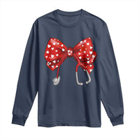 Nurse Coquette Valentine Heart Long Sleeve Shirt Gift For Healthcare Professionals Bow