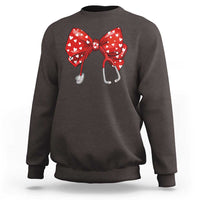 Nurse Coquette Valentine Heart Sweatshirt Gift For Healthcare Professionals Bow
