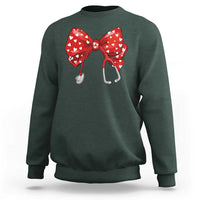Nurse Coquette Valentine Heart Sweatshirt Gift For Healthcare Professionals Bow