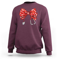 Nurse Coquette Valentine Heart Sweatshirt Gift For Healthcare Professionals Bow