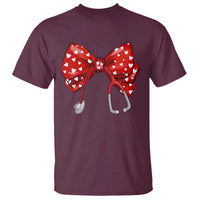 Nurse Coquette Valentine Heart T Shirt Gift For Healthcare Professionals Bow