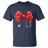 Nurse Coquette Valentine Heart T Shirt Gift For Healthcare Professionals Bow