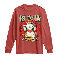Maneki Neko Long Sleeve Shirt Kawaii Japanese Lucky Cat