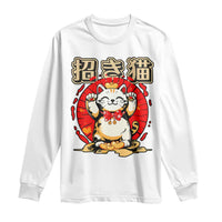 Maneki Neko Long Sleeve Shirt Kawaii Japanese Lucky Cat