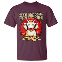 Maneki Neko T Shirt Kawaii Japanese Lucky Cat