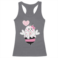 Valentines Ghost Racerback Tank Top Be My Boo Bee Boobee Coquette Cute Funny