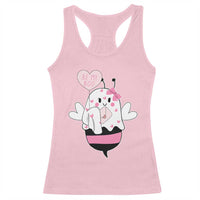 Valentines Ghost Racerback Tank Top Be My Boo Bee Boobee Coquette Cute Funny