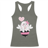 Valentines Ghost Racerback Tank Top Be My Boo Bee Boobee Coquette Cute Funny