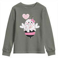 Valentines Ghost Youth Sweatshirt Be My Boo Bee Boobee Coquette Cute Funny