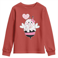 Valentines Ghost Youth Sweatshirt Be My Boo Bee Boobee Coquette Cute Funny