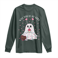 Valentines Ghost Long Sleeve Shirt Will You Be My Boo Cute Funny