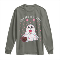 Valentines Ghost Long Sleeve Shirt Will You Be My Boo Cute Funny